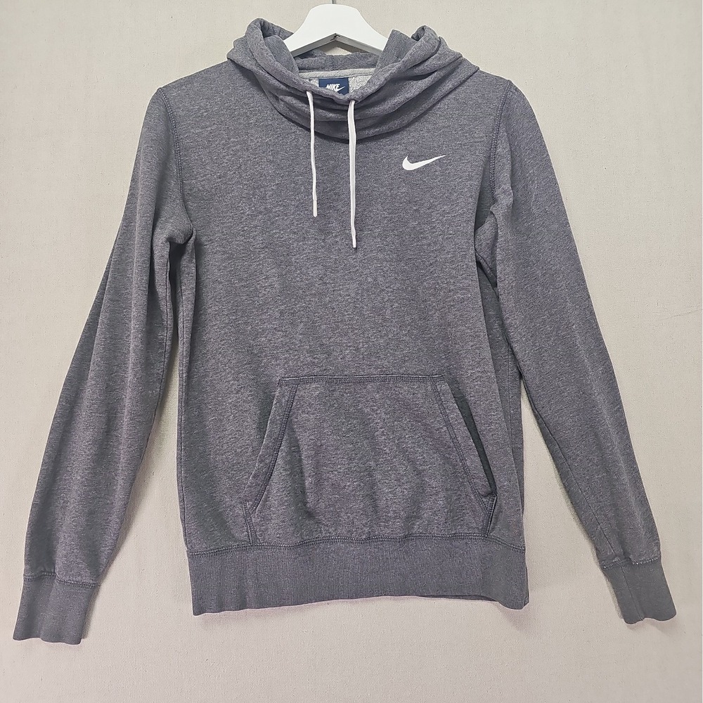 Nike Womens Medium Heather Gray Sportswear Club Fleece Funnel Neck Hoodie Cowl